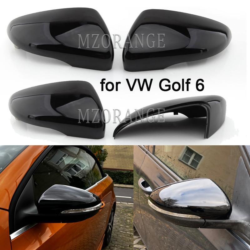 for VW Golf 6 MK6 GTI 2009-2014 Side Mirror Cap Cover Rearview Mirror Housing Cover case tools black accessories