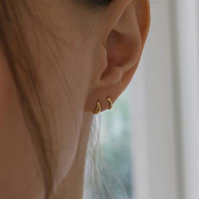 MIAF 14K Shine-Cut One-Touch Earrings