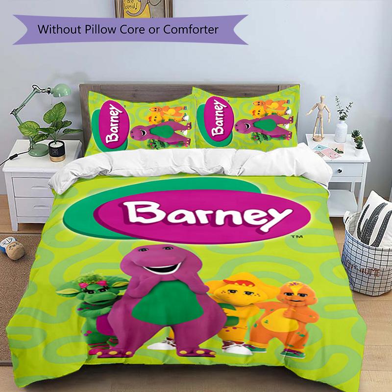 Barney 3pcs Bedding Set Duvet Cover Closure Includes 1 Duvet Cover & 2 Pillowcases for All Seasons Bedroom Home Dorm Decor
