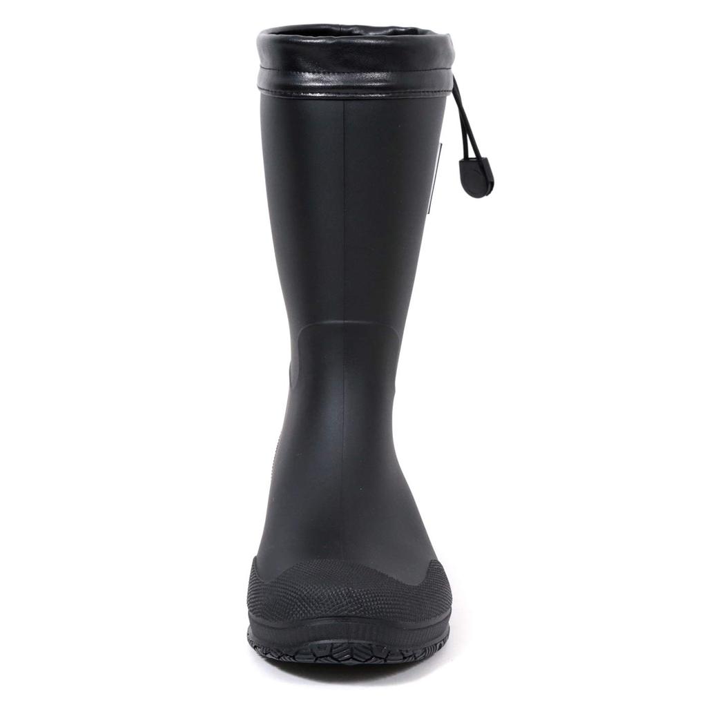 Mozu Tragbare Regenstiefel für Damen und inklusive Schuhbeutel und Originalgröße 17 cm Packbar, Faltbar, Junioren, Einlegesohle, Schwarz,