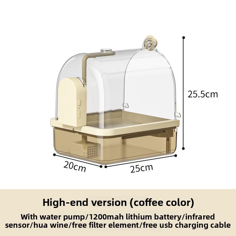 Smart Auto Sensing Water Circulation Bird Bath for Cages Hanging Parakeet Shower Bird Cage Bathroom Accessory Peony Bath Box