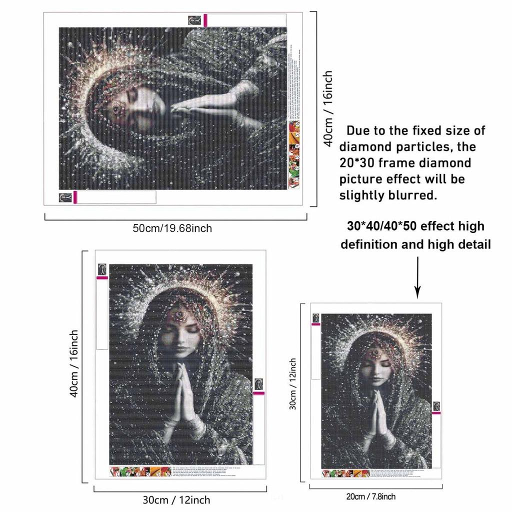 Prayer DIY Diamond Art Painting Kit with Shiny Resin Diamonds for Adults Relaxing Craft Wall Decor and Handmade Gift Idea Set Decor