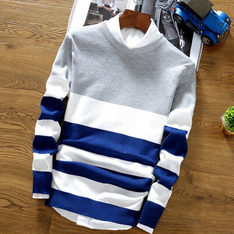 Stylish Men's Casual Long Sleeve Loose Knitwear Pullover Tops For Every Season