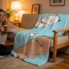 Throw High-Density Short Plush Blanket For Sofa Nap Air-Conditioned Room Soft Skin-Friendly Panda Bubu And Dudu
