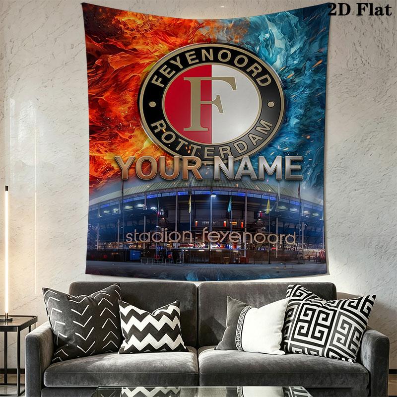 Custom Feyenoord Wall Hanging Printed Fabric Blanket Decorative Tapestries for Bedroom Living Room Home Decor