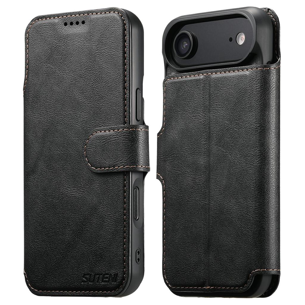 SUTENI Q-05 For iPhone 17 Air Wallet Case 2 in 1 Detachable Leather Flip Phone Cover with Stand