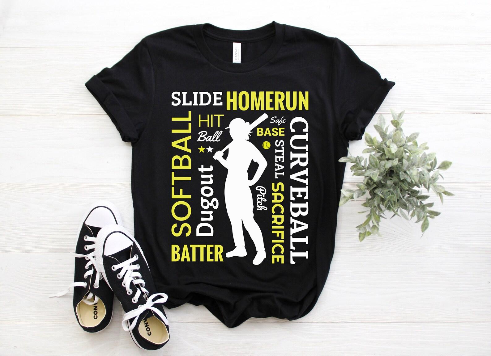 Softball T-Shirt, Softball Gifts, Softball Birthday Present, Girls Softball Tee, Youth TShirts, Funny Softball Coach, For Girls, For Kids, 150