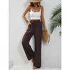 Women's Casual French Comfortable Straight Leg Wide Leg Pants with Pockets for Women