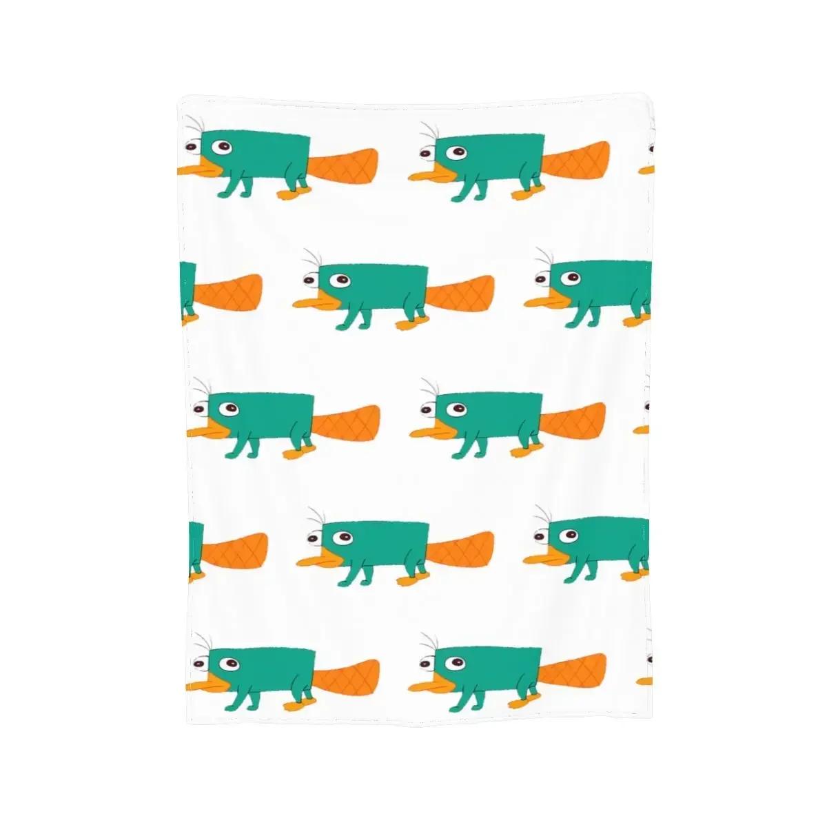 Perry The Platypus Mask Blankets Soft Warm Flannel Throw Blanket Cover for Bed Living room Picnic Travel Home Couch 75cmx90cm