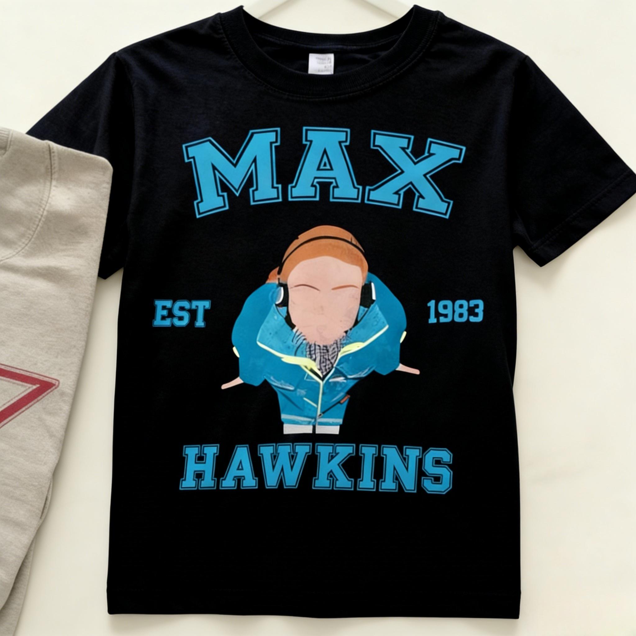 

TV drama Stranger Max Mayfield cartoon graphics 100Cotton T Shirt unisex Vintage Fashion Short Sleeve Unisexs shirts Streetwear S
