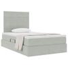 Storage Bed with Mattress Light Grey 120 x 200 cm Velvet