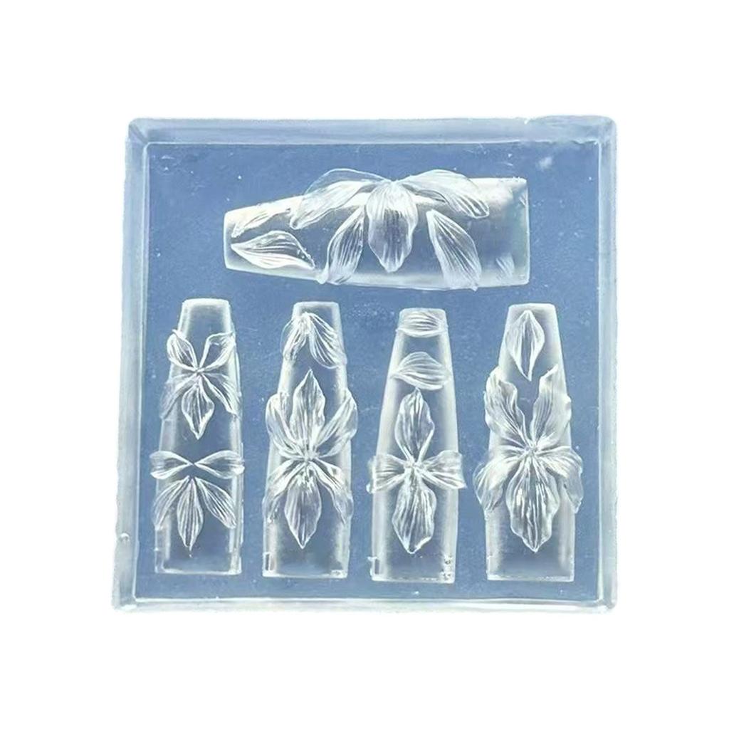 Silicone Mould for Embossed Nail Art Stickers Intricate Floral Lace Bowknot Designs Crafting Easy Application