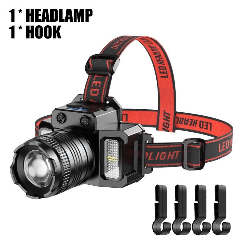 Ultra Bright Induction LED Headlight Rechargeable Work Light Portable Long-range Outdoor Cycling Camping Head Mounted Flashlight