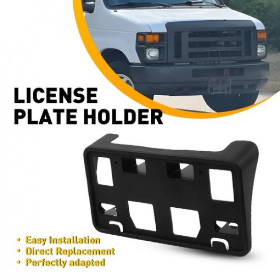 For 2008-14 Ford E-350 Front Bumper License Plate Holder Frame Mounting Bracket