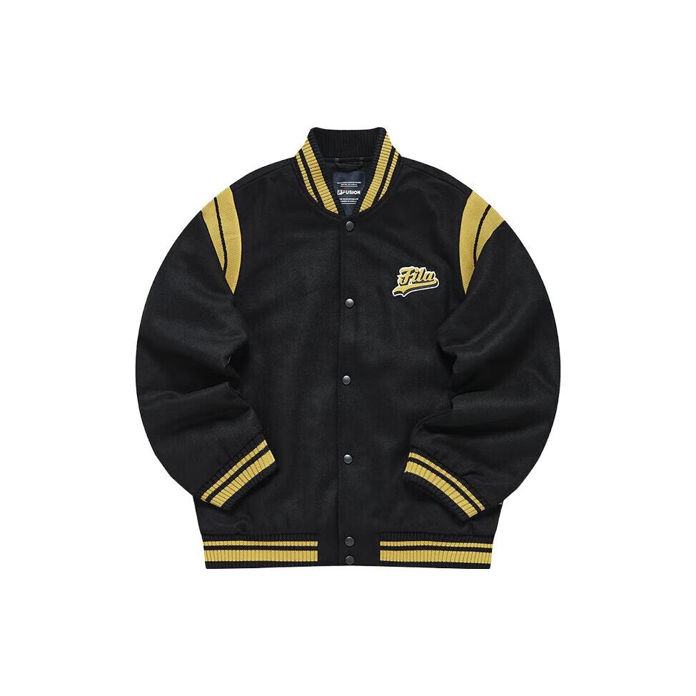 

FILA Fashion Loose Warm Baseball Jacket Men Jackets Deep-Black T11M312906F-BK L