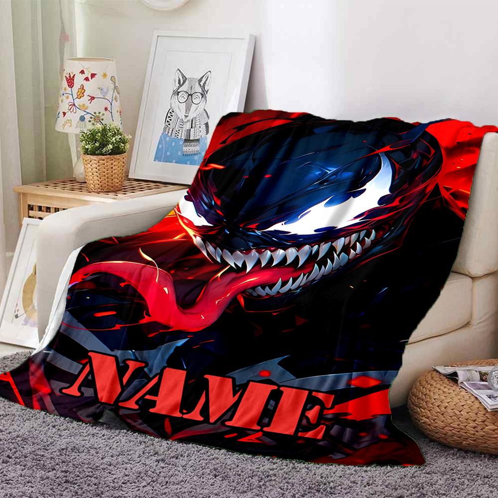 Customiz Name Personality venom Blanket Soft &Warm Sofa Office Bed Travel Lunch Break Blanket, Gift Suitable All Seasons
