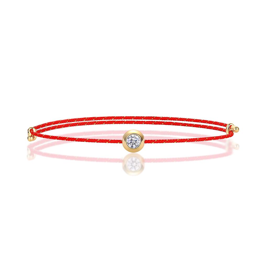 Braccialetto JIUZUAN D Color VVS1 Moissanite, Certificato GRA, Diamante da Laboratorio 0.3Ct, Cordino Regolabile in 6 Colori, Gioiello Elegante per Donna