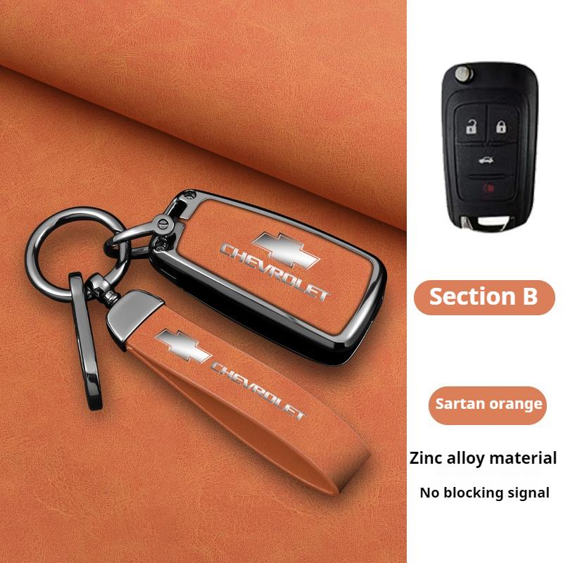 Funda de piel de aleación de zinc para llave de coche plegable, llavero para Chevrolet Cruze Aveo 2020-2024 BOLT Tracker Malibu Onix Cobalt Captiva Spark