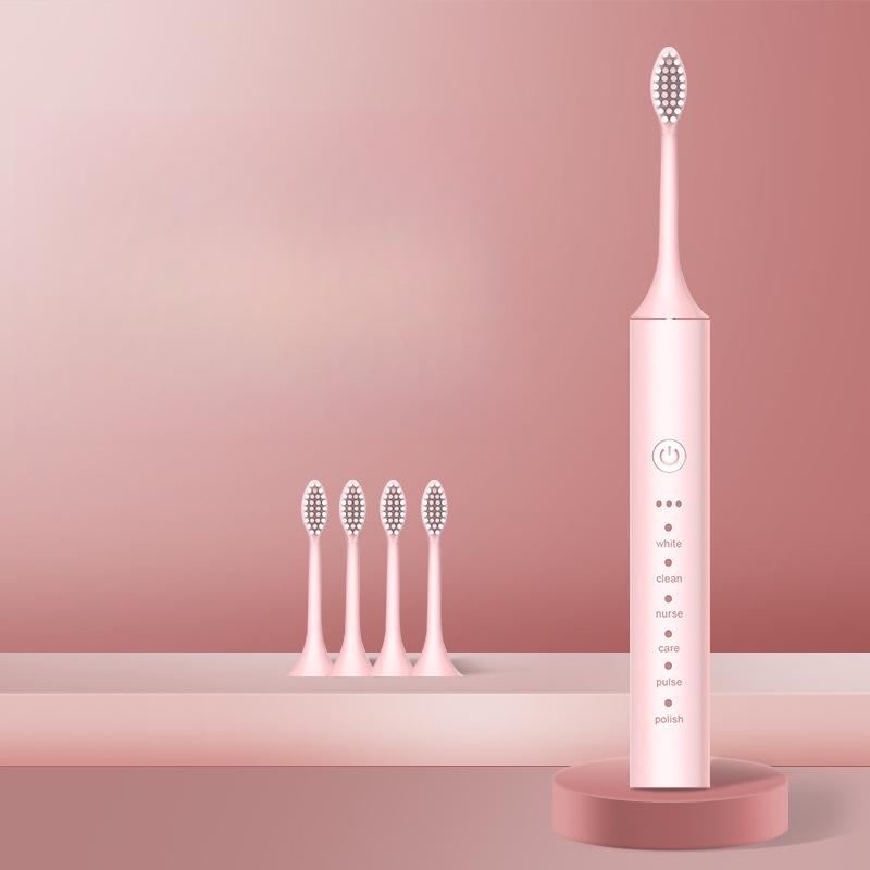 Brosse à Dents Électrique pour Hommes et Femmes Rechargeable Ultrasonique à Poils Doux Brosse à Dents Domestique de Voyage en Extérieur