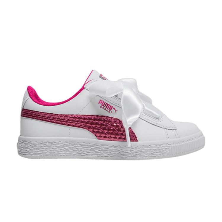 

Puma Кроссовки Basket Little Kid Heart Coated Glam Kids Белый Фуксия-Розовый 368975-01