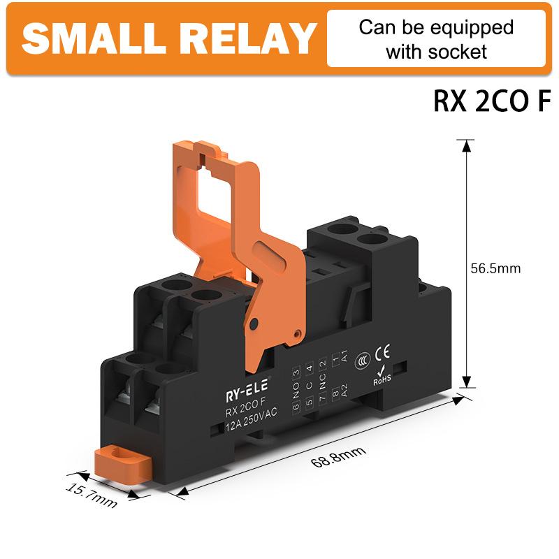 Power Relay 12A 24Vdc/220Vac Coil, Din Rail Mount Industrial Relay For Plc Control System