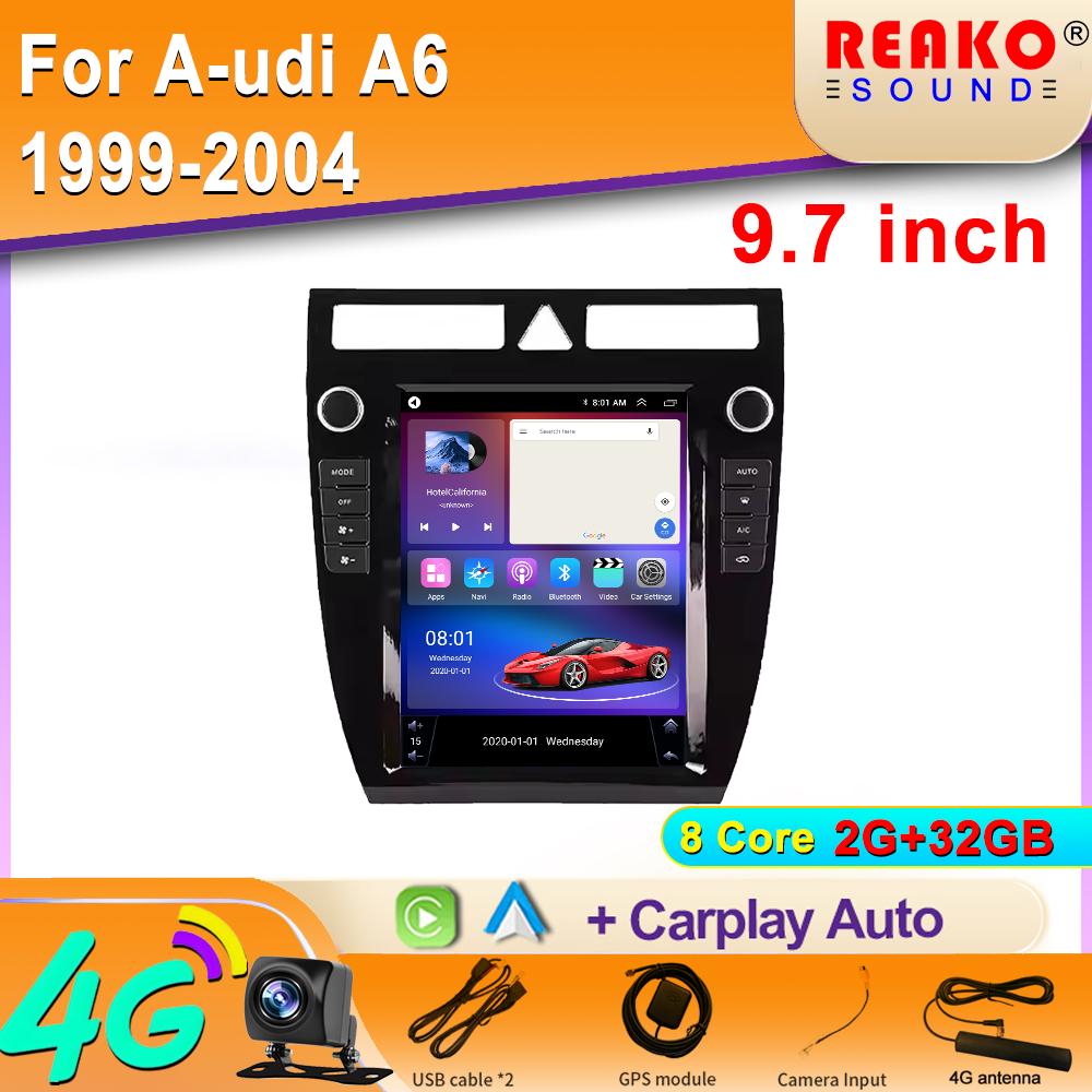 Radio auto Smart Android vertical stil Tesla pentru A-udi A6 stereo auto Android cu navigație gps radio auto cu ecran 2002-2008