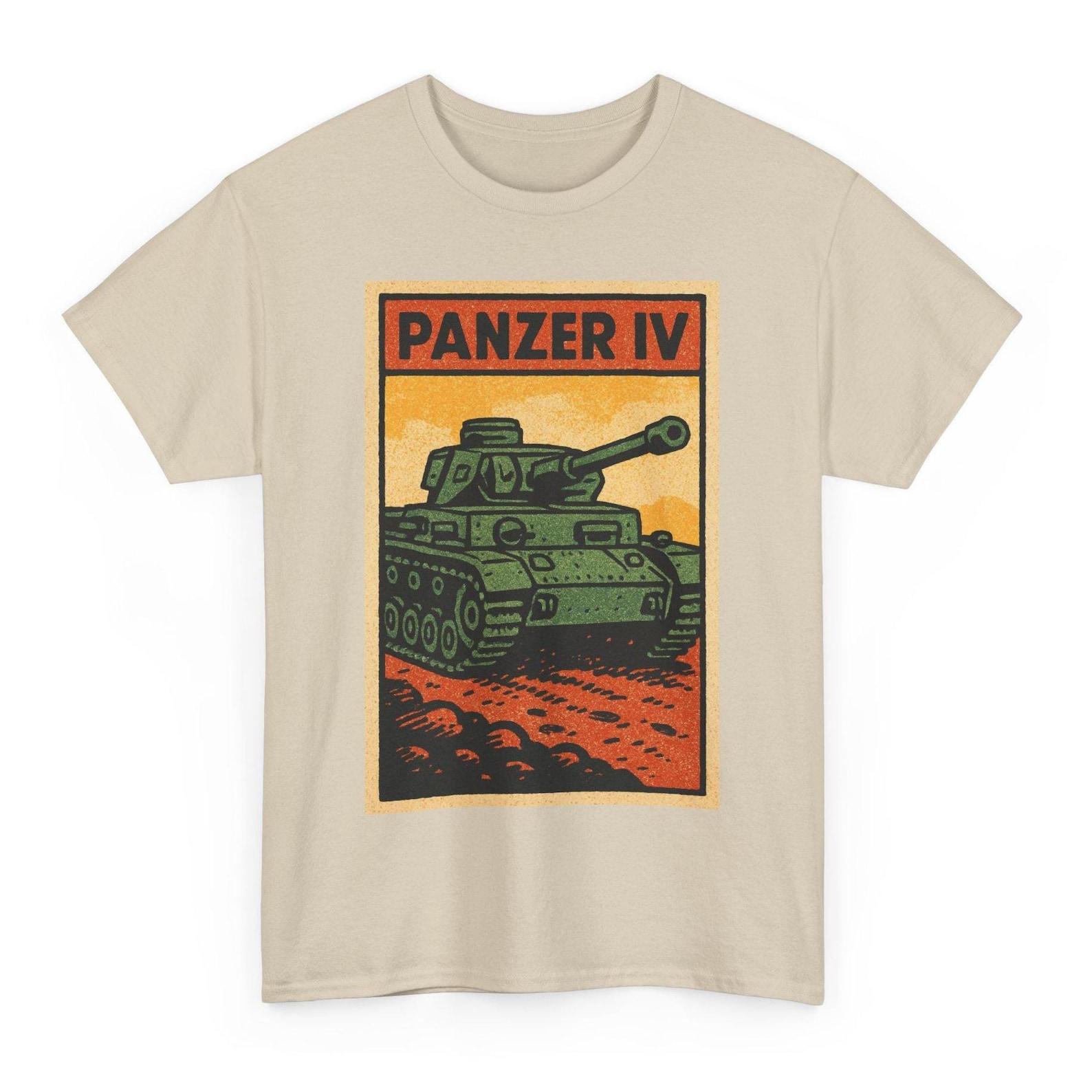 Panzer IV Tank T-Shirt: Retro Comic German WW2 Tee 3XL