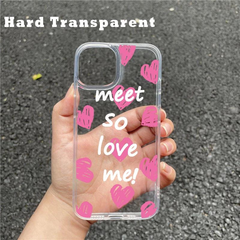 

Милый розовый чехол-сердечко для телефона IPhone 16 15 14 13 11 Pro Max 12 Mini XS XR X 8 7 Plus SE2 14Pro 13Pro Жесткий прозрачный задний чехол iPhone XS MAX