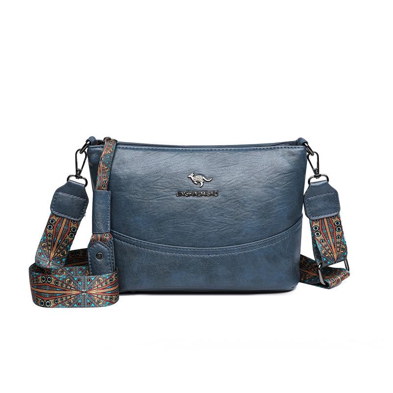 Retro crossbody kabelka z měkké kůže Jednoduchá kabelka typu bucket Velkokapacitní taška přes jedno rameno