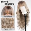 Cross-Border Water Wave Wigs European American Women's Fashionable Synthetic Hair Wig Brown Gradient Color Bangs Long Curly Hair