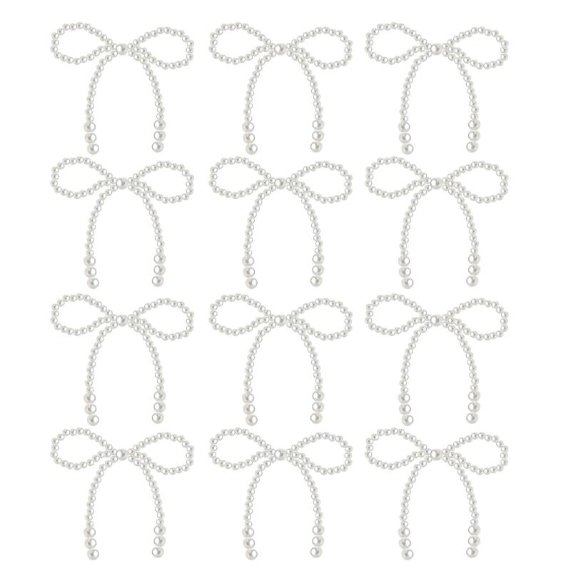 

12 шт. Белый искусственный жемчуг Бантик Украшение для торта Топперы для торта для свадьбы, детского праздника, украшение для торта на день рождения 1