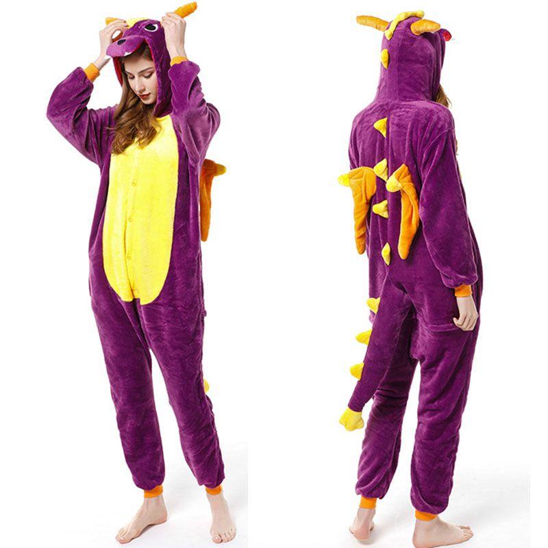 Smok Dorosły Unisex Zwierzęcy Onesie Piżama Cosplay Strój do Spania Kostium