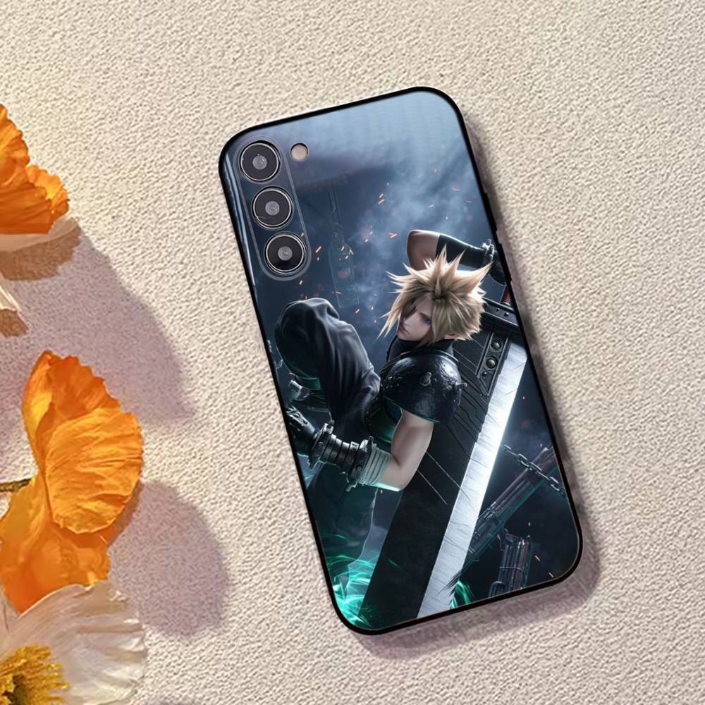 F-FINAL F-FANTASY Cloud Strife Phone Case For Samsung Galaxy A73,A72,A71,A70,A53,A52,A51,Others Soft Black Cover