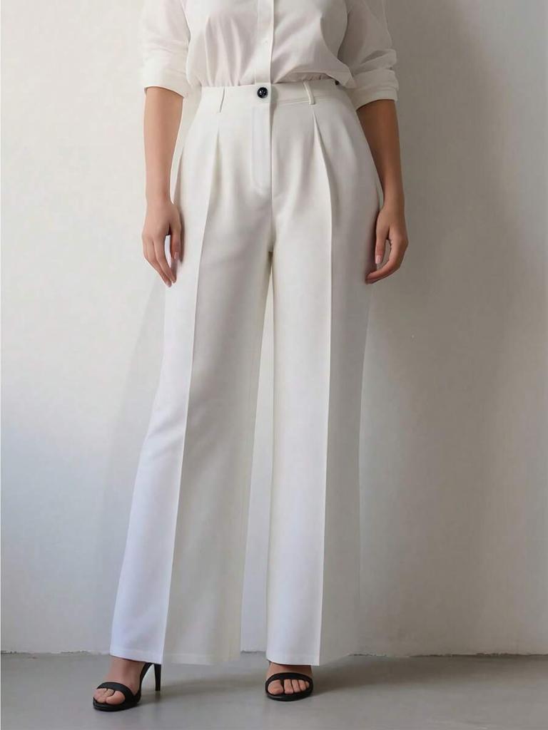 Women's High Waist Wide Leg Pants Tailored Flowy Trousers Casual Work Pants