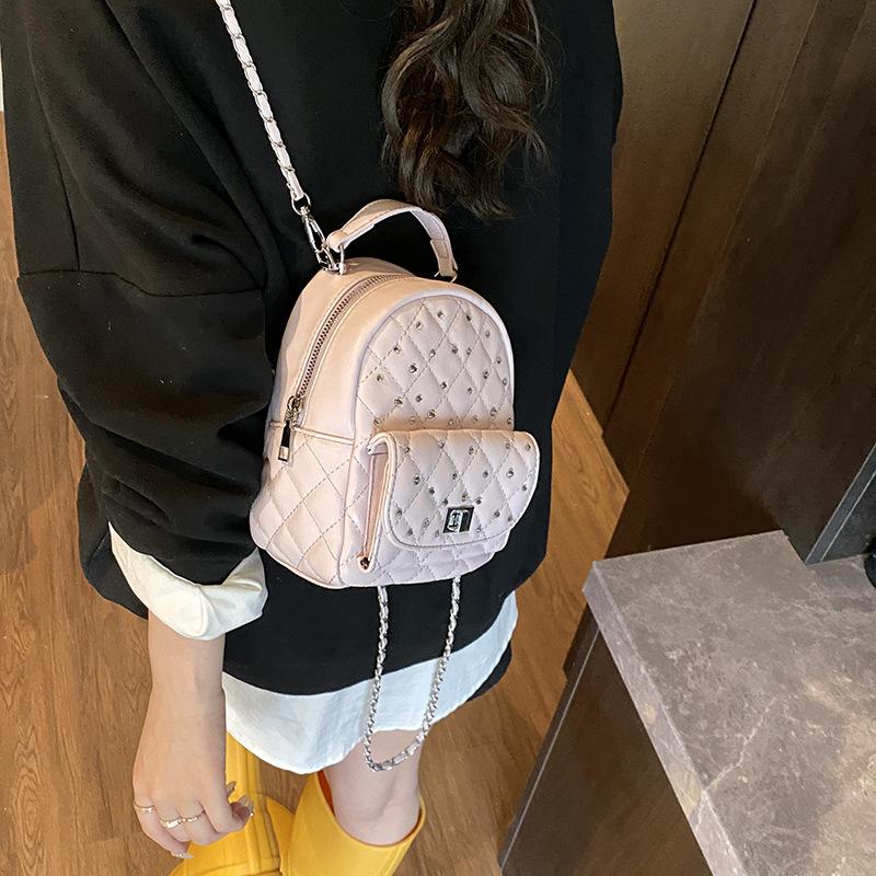 Summer Mini Bag Women's Fashion Chain Shoulder Messenger Bag Women's High-end Diamond Backpack