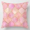Pink Marble Polyester Pillowcase Leather Leaf Flower Cushion Cover Living Room Home Decoration Sofa Geometric
