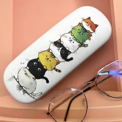 1 Pieza Elegante y Conveniente Caja de Almacenamiento para Gafas de Sol Estuche para Lentes de Contacto con Temática de Gato de Cabeza Redonda Para Almacenar Graduación