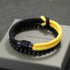 Stylish 2Pcs/Set Men Bracelet Stylish Knot Rope Braslet Distance Magent Buckle Yellow Blue Ukraine Braclet Pulsera Hombre Joias