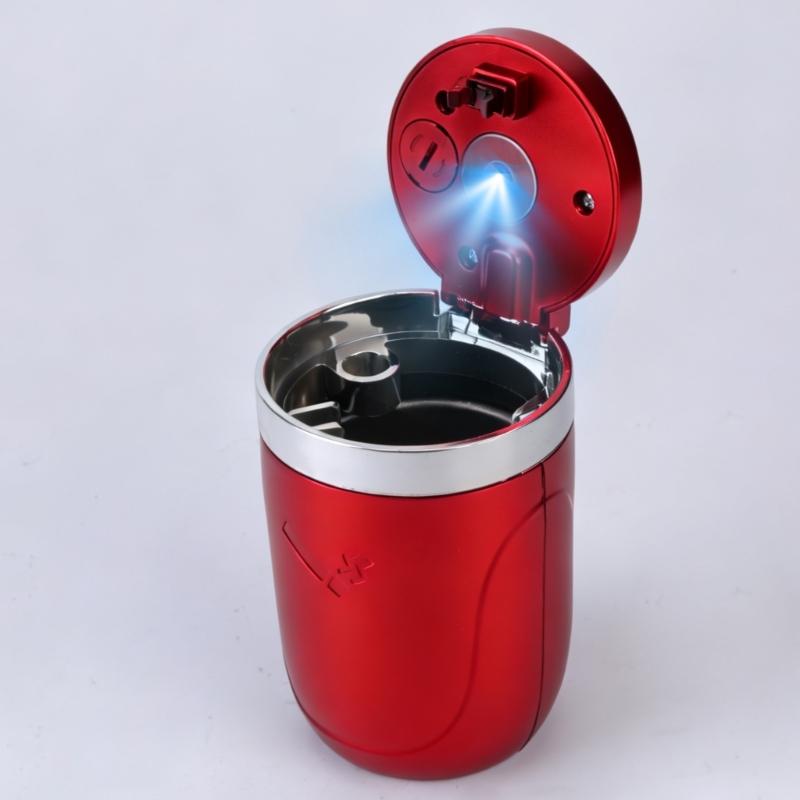 Auto Ashtray with Lid Design and Integrated Light, Small ABS Cabin Cup for Daily Driving, Parked Breaks, Drivers
