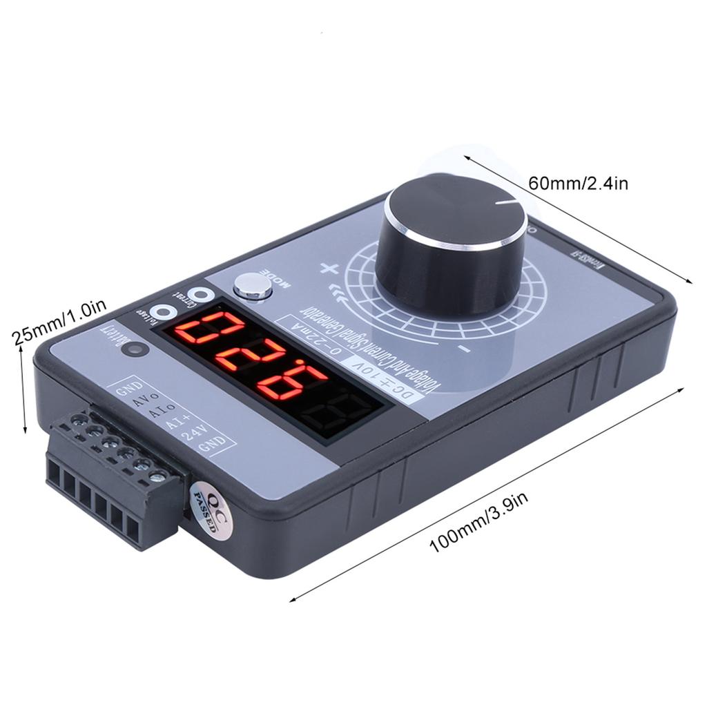Current Voltage Signal Generator DC 0‑10V 0/0‑22mA Interface Analog Simulator 4 Digit Display for PLC Panel Debugging