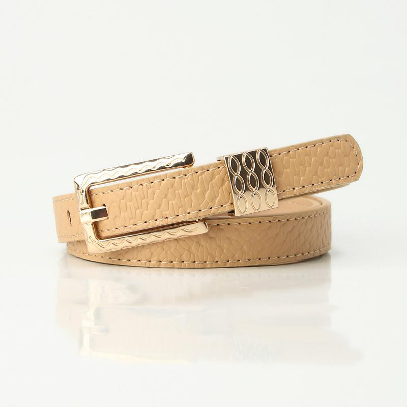 Summer New Simple and Versatile Dopamine Accessories for Women's Thin Belt Retro Fashionable Pin Buckle Pattern Decorative Belt
