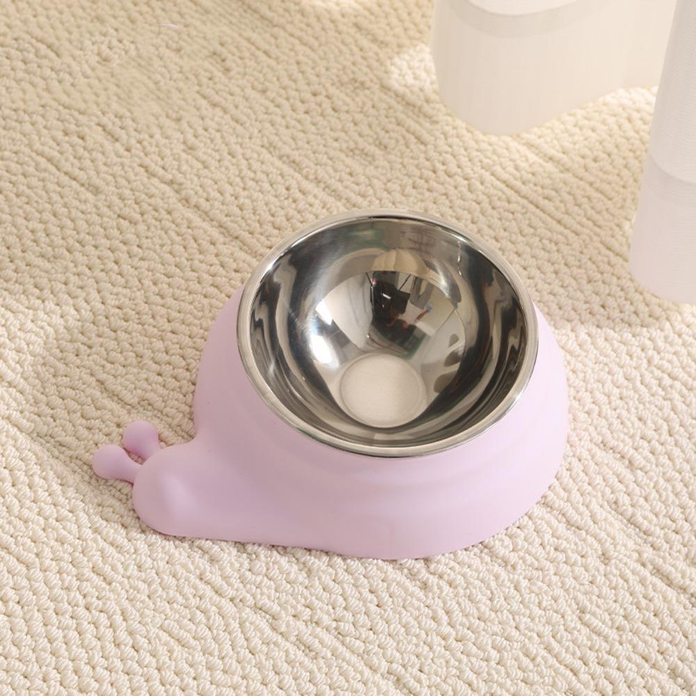 Stainless Steel Pet Cat Feeder Bowl Anti-spill Anti-leakage Cat Water Feeder Non-slip Snail Shap Food Storage Container Home