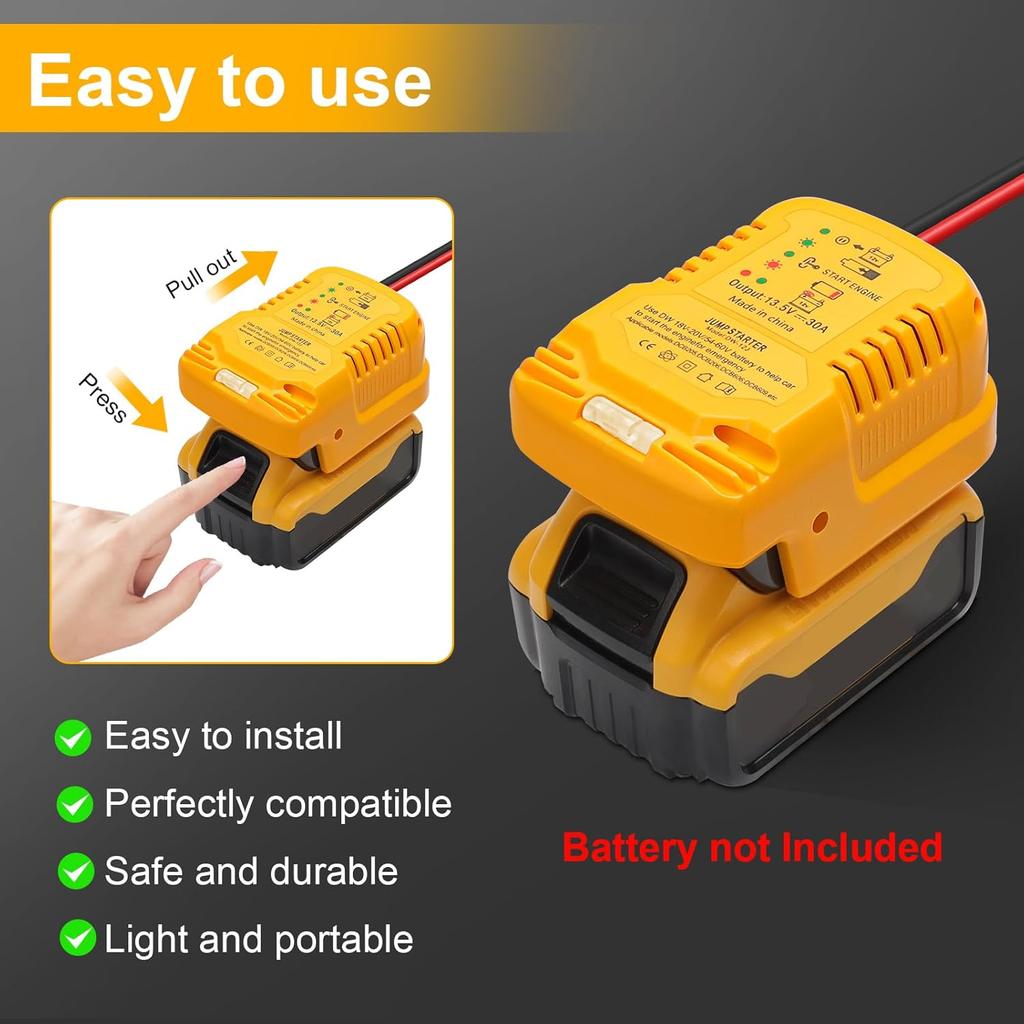 Startovací zařízení pro 20V-60V baterie, 11AWG 1,2FT Autokabely pro startování (Baterie není součástí dodávky)