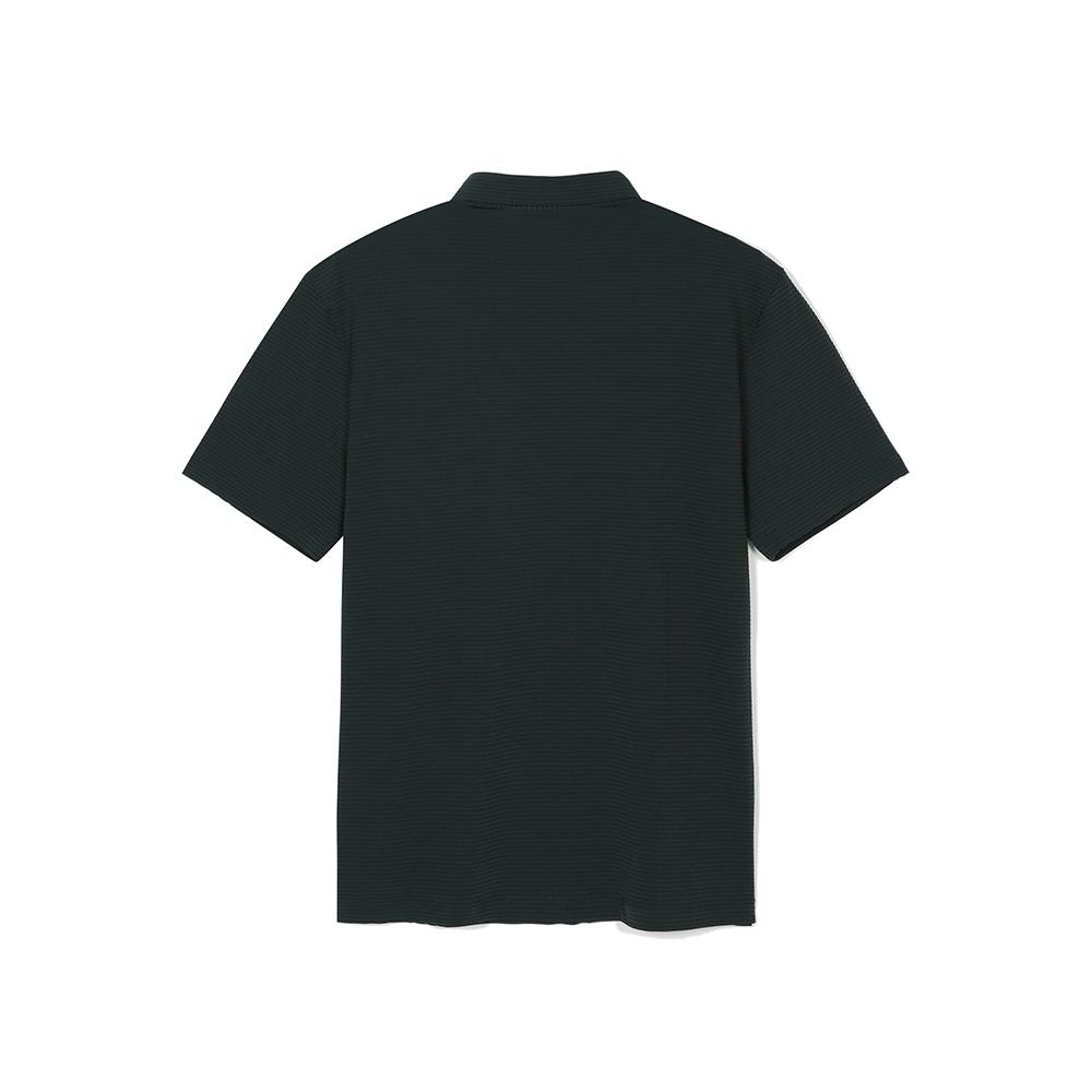 NOTIG Wool Poly Collared Short Sleeve T-Shirt Green_Oks1T1Ts105E1