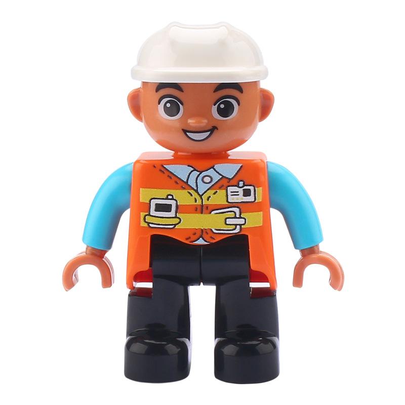 Big Building Blocks Boy Girls Family Policemen Figures Doll Compatible Duplos Children Kids Self Locking Bricks Assemble Toys