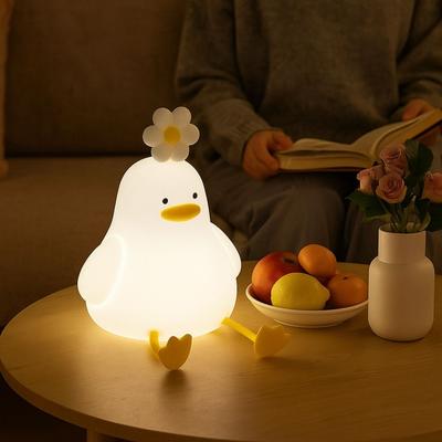 USB Rechargeable Duck Night Light Dimmable Animal Night Lamp Silicone Night Light  Bedroom Lighting