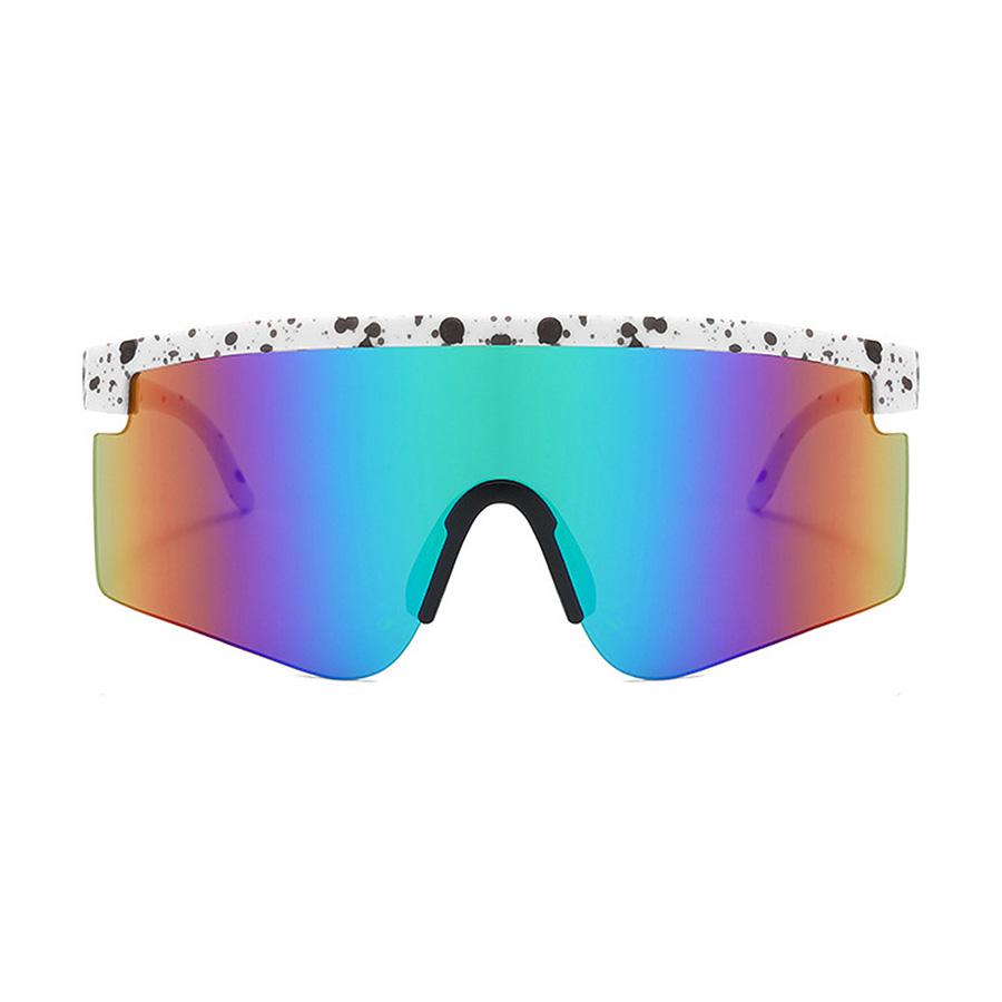 1 Piece of Unisex Plastic One-Piece Large Frame Fashionable Sports Glasses Outdoor Decorative Sunglasses