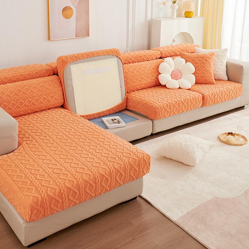 Plush Winter Elastic Sofa Cover All-inclusive All-season Cushion Thickened Lazy Sofa Cover Cushion