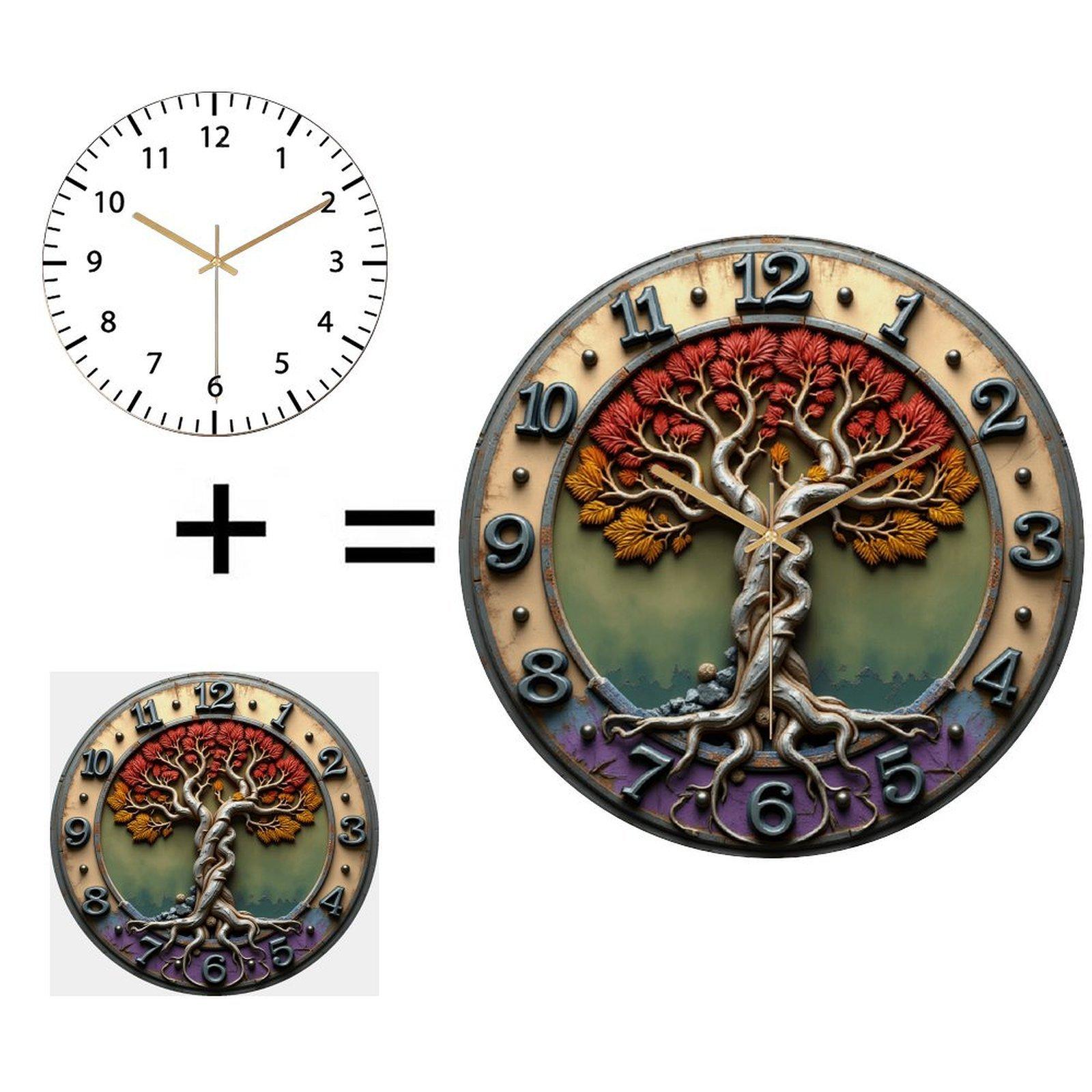 30x30cm Glass Wall Clock for a Holiday with Custom Themed Graphics (White,12 in(30.48cm))