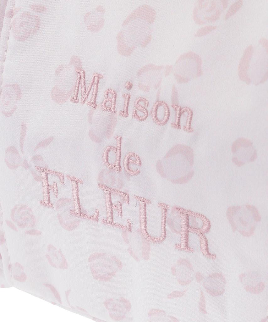Maison De Fleur Ribbon Leopard Frill Pouch, Light Pink, Women's